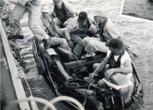 Photo of lifeboat (1957 Cruise Book) Photo of lifeboat